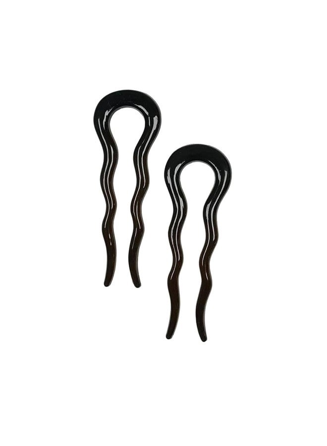 Good Hair Days Wave Hairpins – Fast & Simple Styling Tools & Hair Jewelry for Effortless Updos, Chignons, French Twists, Made in USA - Tortoise Shell, Set of 2 - Image 1
